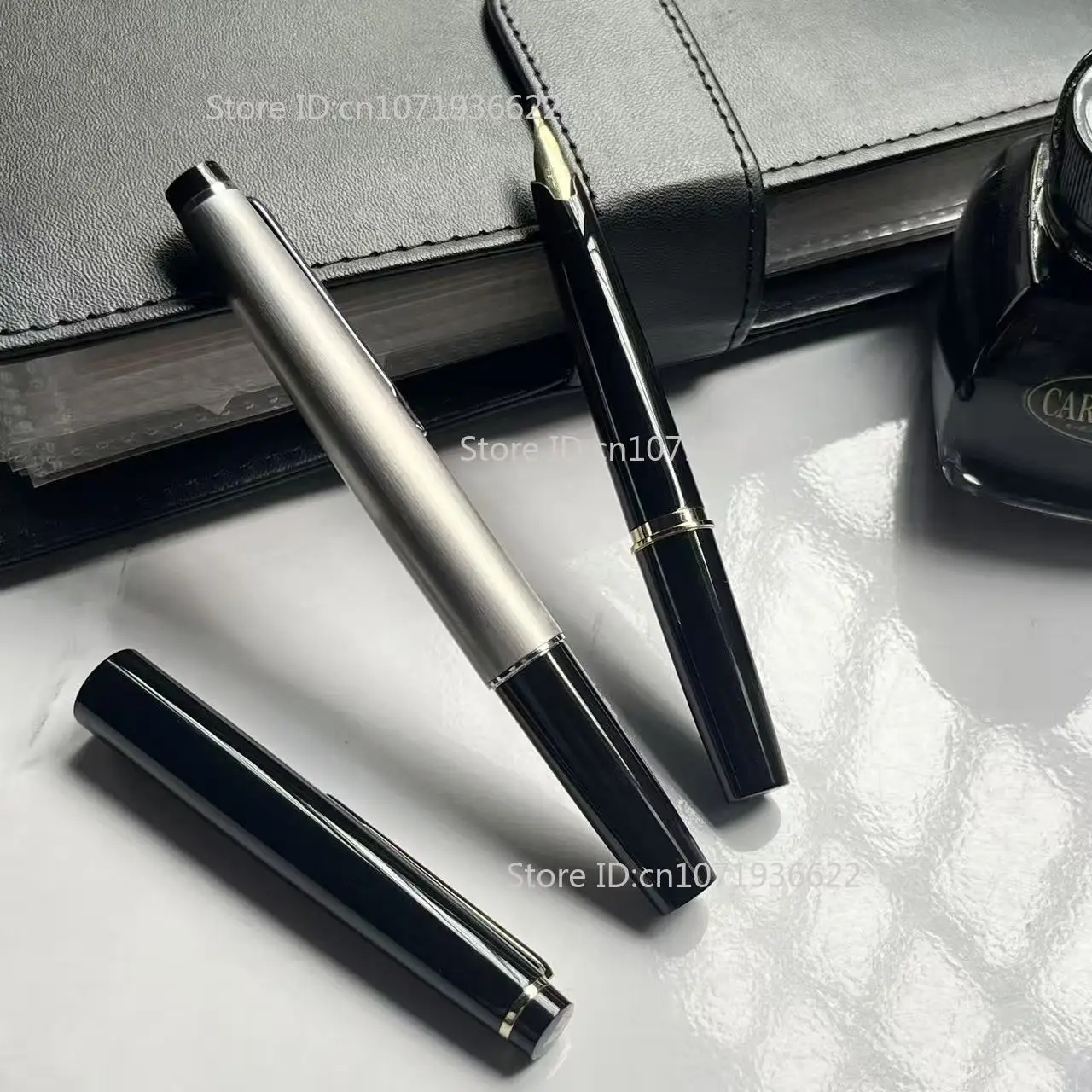 Фото Ручка-фонтан Jinhao серии 59, миниатюрная классическая, короткая, стальная, 0.38мм/EF/F/Bent, портативная карманная ручка, аналог Pilot 95s, канцелярские товары для офиса №2