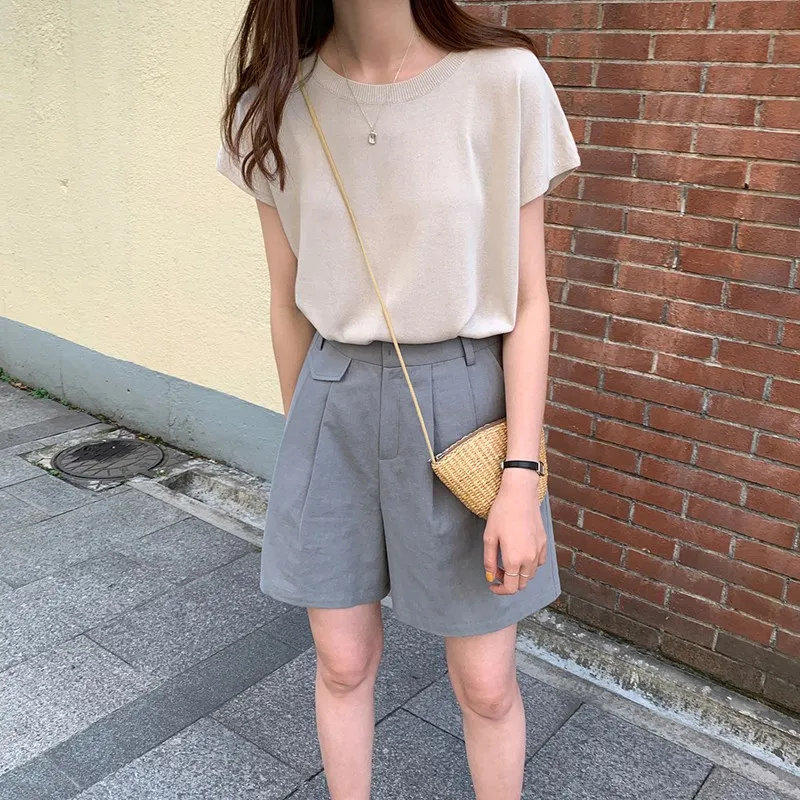 Женский трикотажный топ из вискозы тонкая дышащая свободная однотонная простая