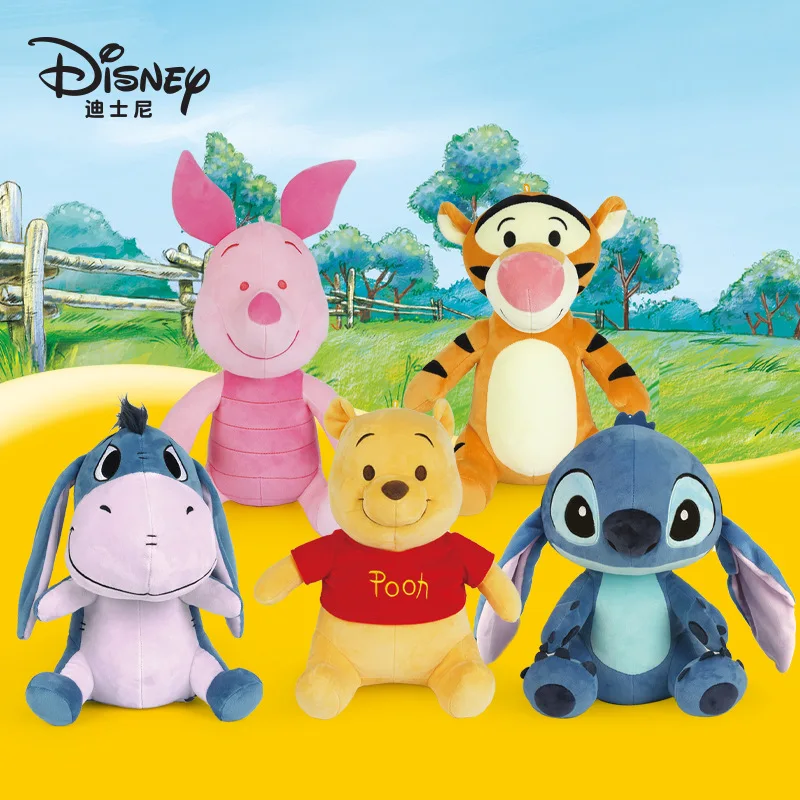 

Мягкая плюшевая игрушка Disney, Микки и Минни, плюшевая стежка, Винни-Пух, милая мультяшная Подушка, кукла-животное, детская игрушка, подарок дл...