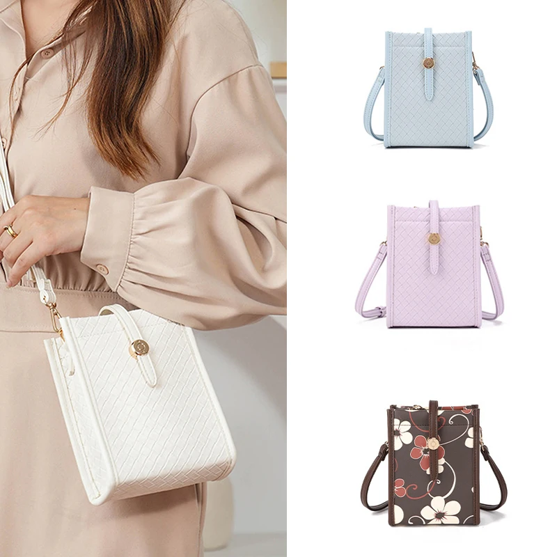 

PU Women's Handbags Trend 2023 Designer Women Knitting Luxury Handbag Crossbody Bgas Small Female Shoulder Cell Phone Bag Black