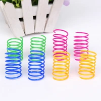 48pcs cat spring toy plastic colorful coil spiral springs pet action wide durable interactive toys pet favor toy