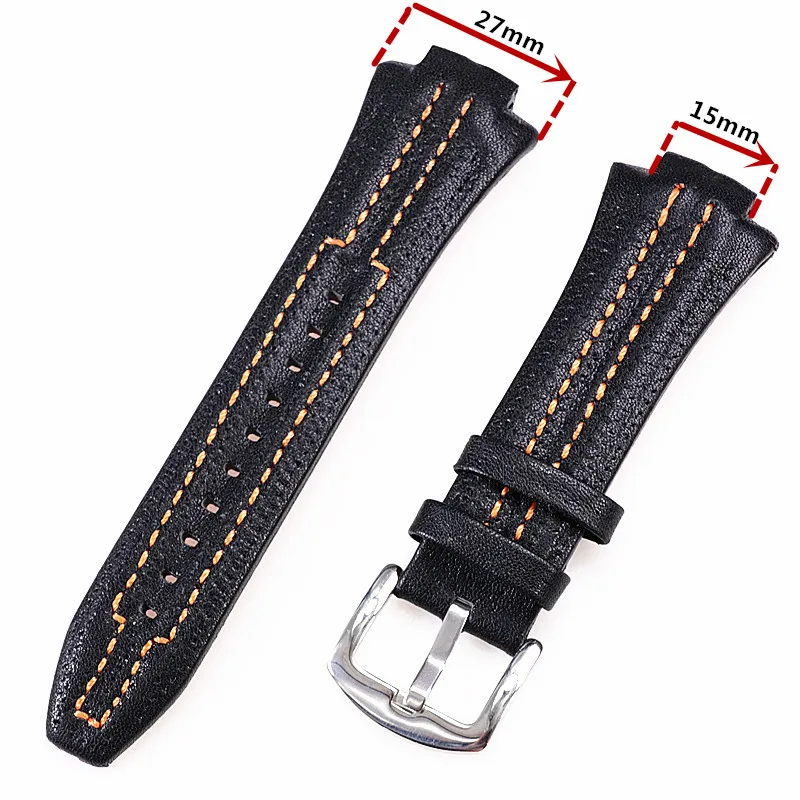 27-15mm leather watch strap compatible con for Seiko sportura SNL029P2 SNL021P1 SNA595P2 SNL017P1 Watch band Bracelet belt