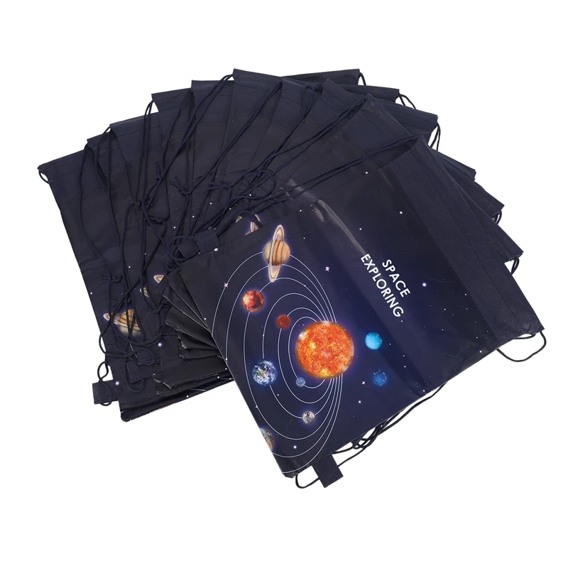 

10Pcs Non-Woven Outer Space Planet Party Gifts Bags Baby Shower Candy Bags Kids Gifts Packing Backpack Birthday Party Decoration