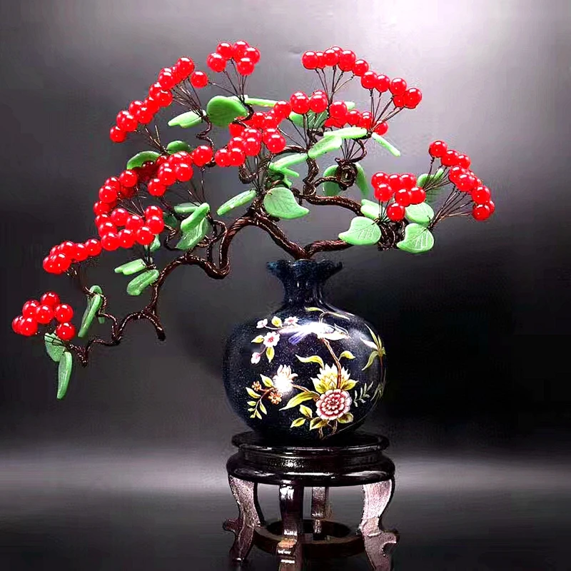 Цветущее дерево с кристаллами плодотворное украшение из сосны! Пение птиц и