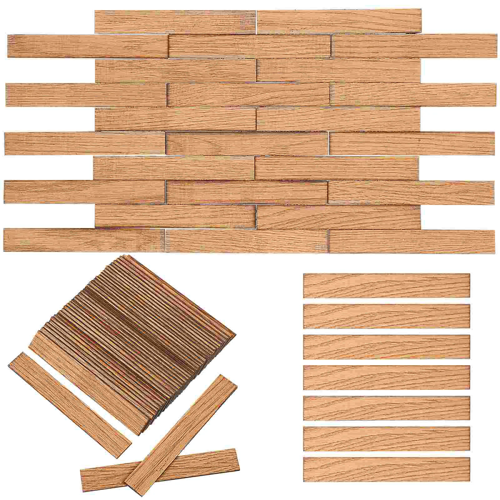 

40 Pcs House Accessory Miniatures Decor I-shaped Dollhouse Accessories Floorboard Wooden Shingles Flooring