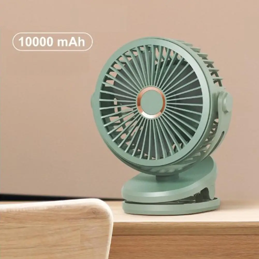 

6 Inches 10000mah Clip-on Fan 3 Speeds 4 Modes 360 Degree Rotation Portable Silent Usb Rechargeable Desk Stroller Fan