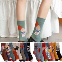 retro art oil painting socks men and women new funny mid tube socks ins street creative abstract trend cotton student stockings