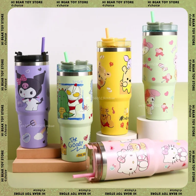 Sanrio Hello Kitty Kuromi Cinnamoroll 30 Унций Бутылка Для Воды Из Нержавеющей Стали Изолированный