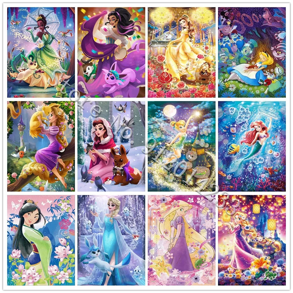 

Алмазная живопись «сказочная принцесса» Disney 5D «сделай сам», полноразмерная/круглая Алмазная вышивка стразы, наборы для вышивки крестиком, ...
