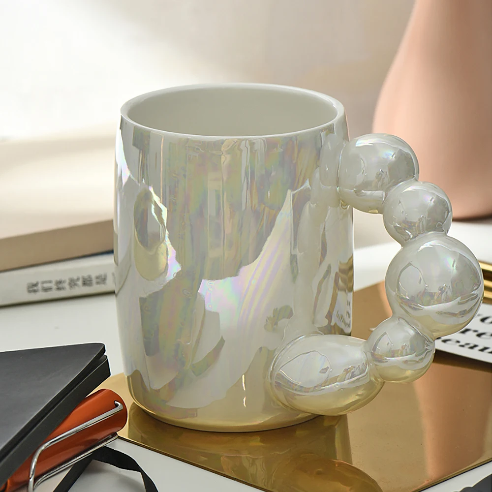 

Креативная керамическая кружка, милая тыква, форма бусин, ручка, кофейная чашка, маленький современный стиль, домашний и офисный декор, посуда для напитков, сока, чая, молока, кружка