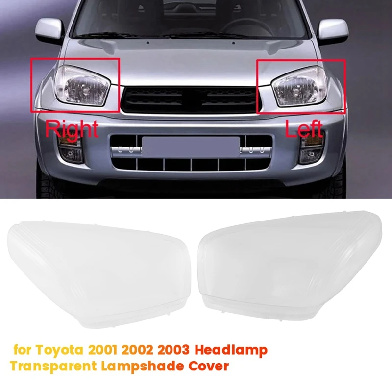 1 пара автомобильных передних фар линза крышка фары для Toyota Rav4 2001 2002 2003 прозрачный