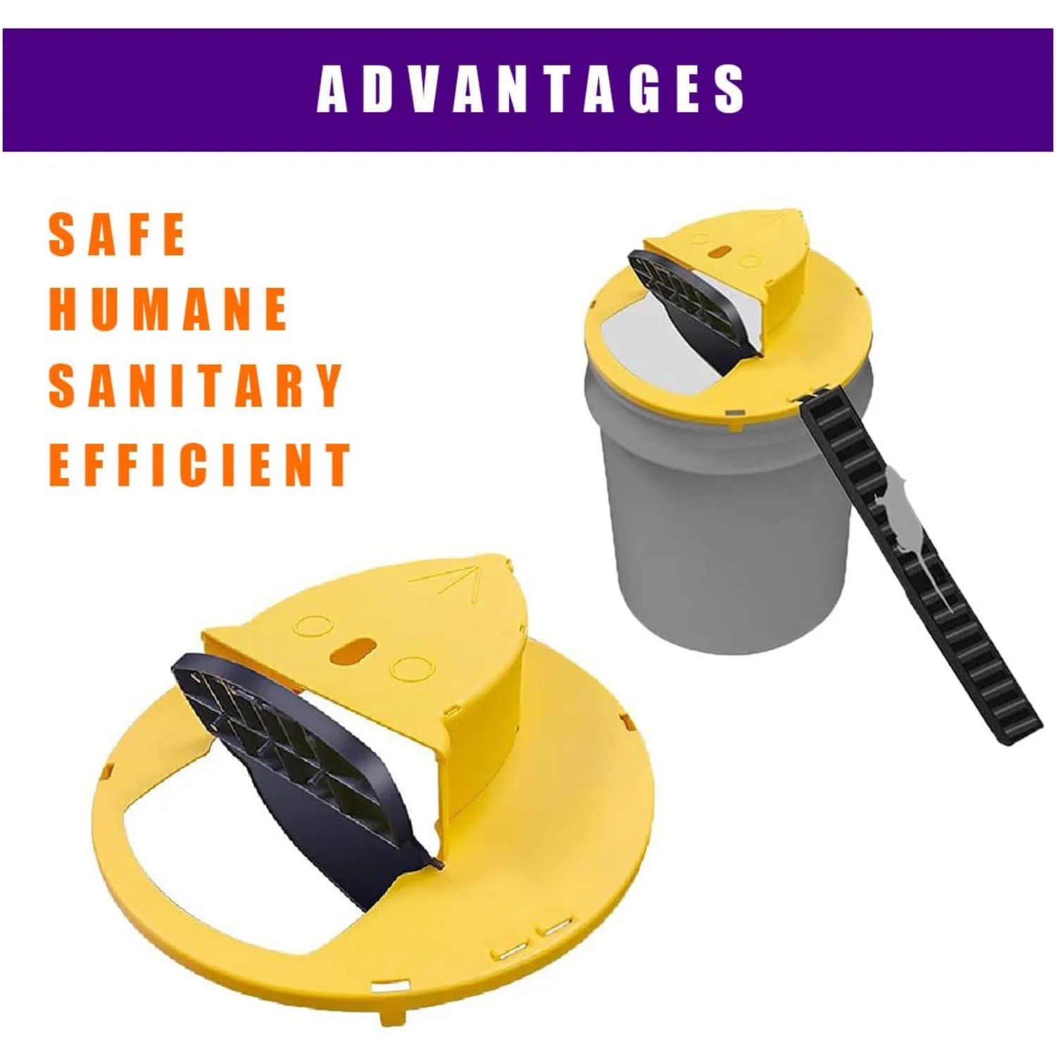 Ведро-ловушка для мыши с откидной крышкой (2 шт.) ведра на 5 галлонов гуманная