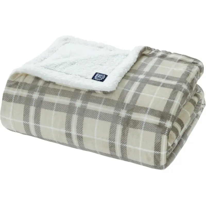

Plaid Blanket - King 90 X 102, Neutral
