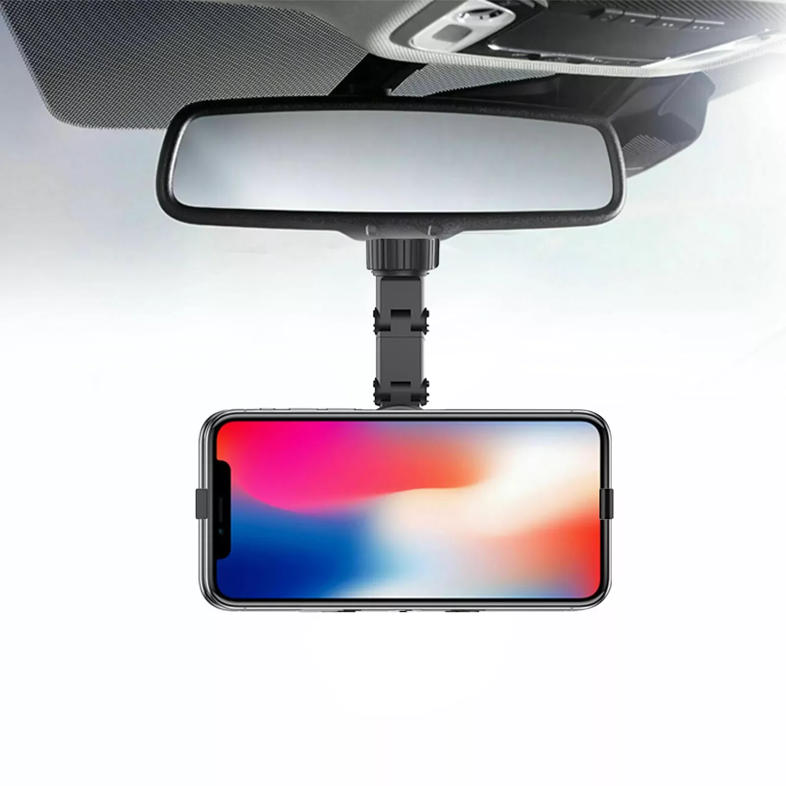 

NEW2023 Rearview Mirror Holder 360 Degree Mount For Car Cell Holder Cradle Hands-Free Car Mount Fit All Mobiles And