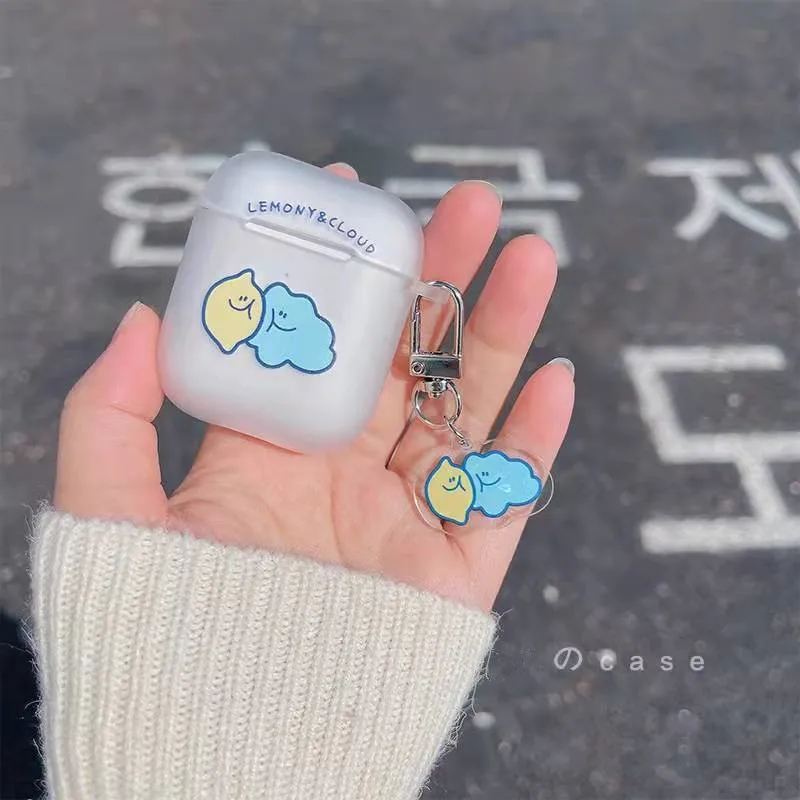 

Чехол для наушников Apple Airpods 1, 2 Pro, с милыми лимонными облаками