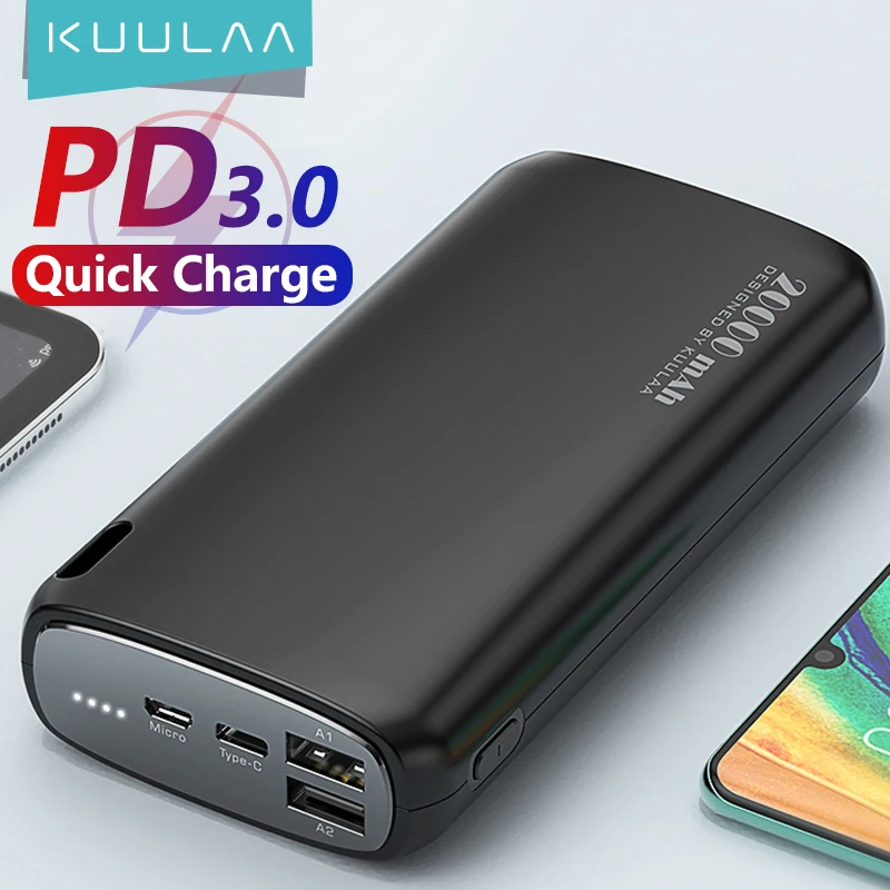 

KUULAA Power Bank 20000mAh Portable Charging Poverbank Mobile Phone External Battery Charger Powerbank 20000 mAh for iPhone 15