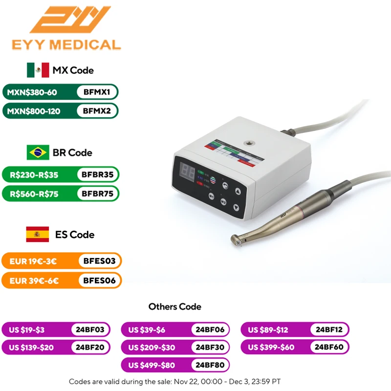 EYY Стоматологический бесщеточный светодиодный микромотор набор электрических