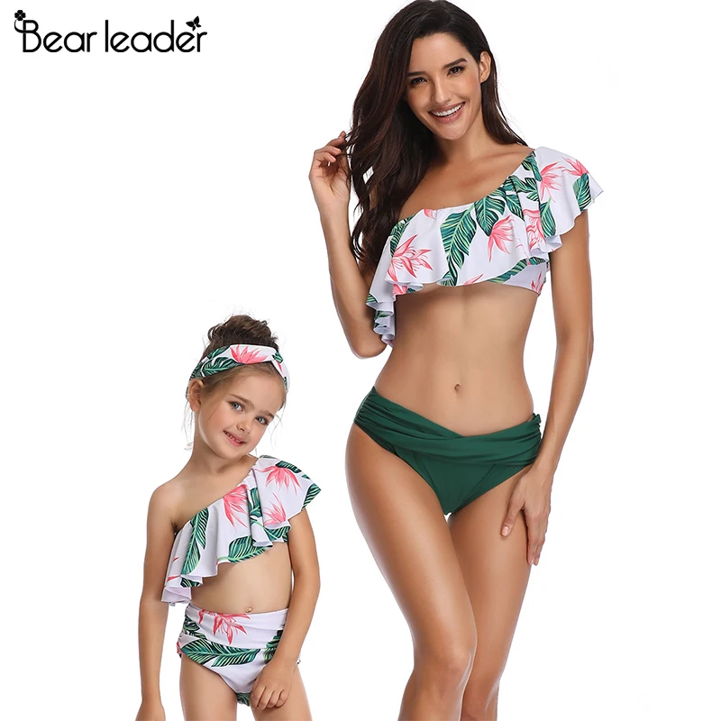 

Bear Leader mother and daughter swimsuit mommy and me swimwear family matching clothes outfits look mom baby dresses clothing