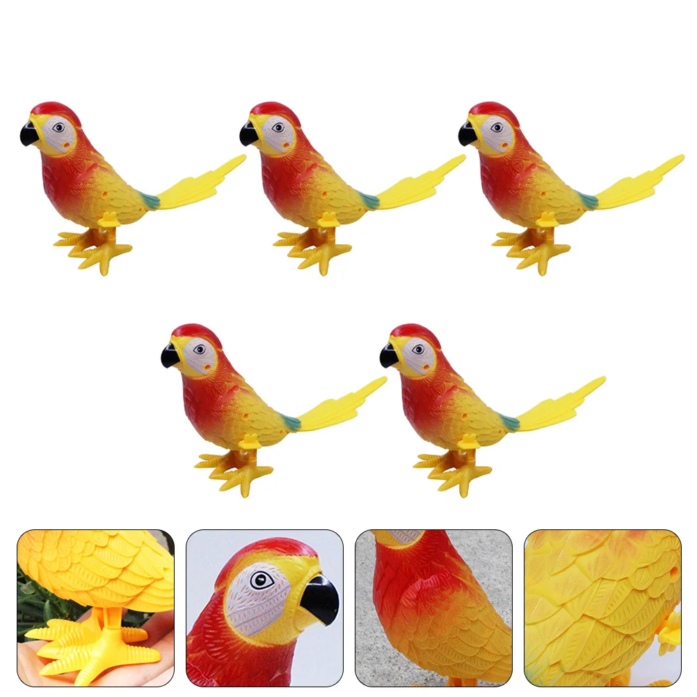 

5pcs Clockwork Jumping Parrot Toys Classic Wind Toys for Kids Children