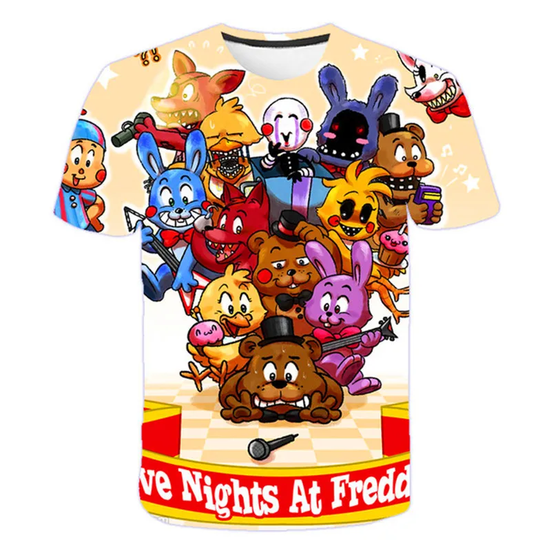 

2022 Summer Fashion Five Night At Freddy T-Shirts Boys Girls Tshirts Cartoon Tees Child Short Sleeve Tops Clothing 4-14Y T Shirt
