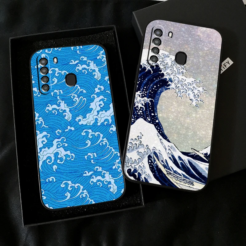 

Korea Beautiful Sea View Phone Case For Samsung Galaxy A32 4G 5G A51 4G 5G A71 4G 5G A72 4G 5G Funda Black Carcasa Back