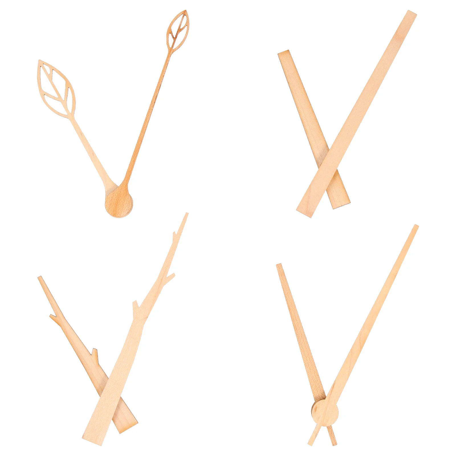 

4 Sets Clock Wooden Hands Wear-resistant Parts Diy Kits Decorative Replacements Sturdy Digital Clocks Decorate Household