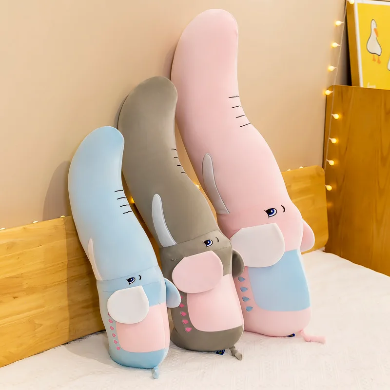 

70-110cm Height Kawaii Plush Elephant Doll Toy Kids Sleeping Back Cushion Cute Stuffed Elephant Baby Accompany Doll Xmas Gift