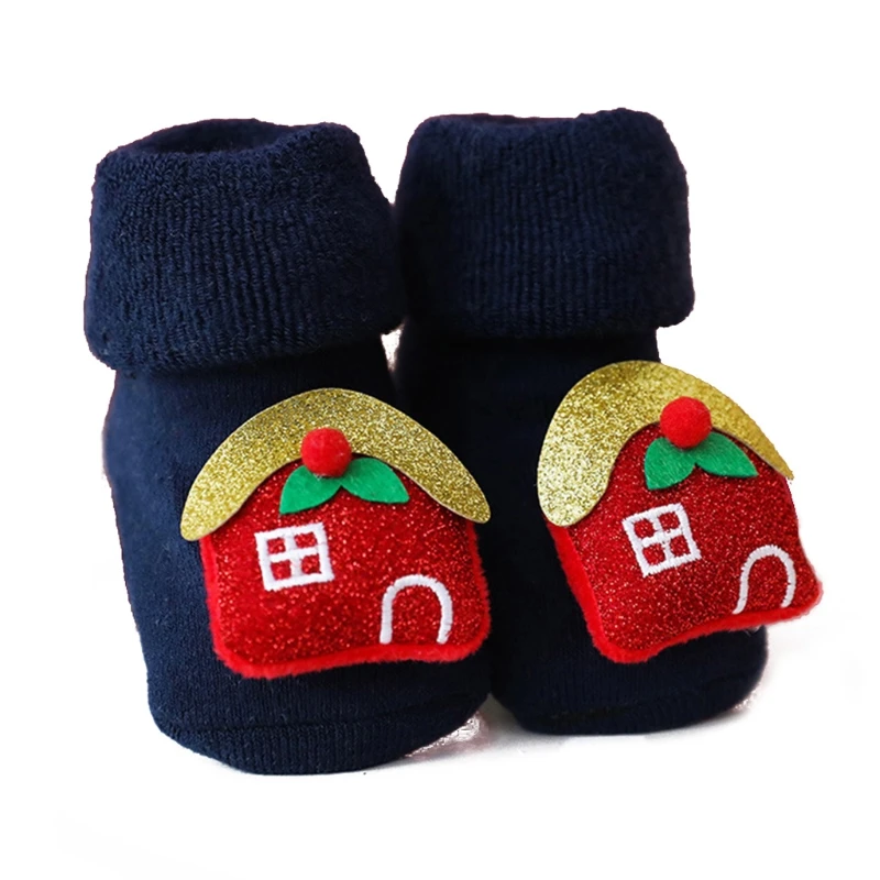 

Baby Christmas Socks Winter Thick Terry Socks Cartoon Santa Elk Anti Slip Floor Socks Keep Warm for Newborn Kids Boys Girls Sock
