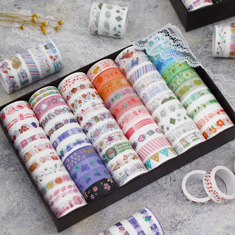 

60 volumes cute washi tape Student DIY Handbook Sticker cartoon Decorative stickers Art tape stickers children handbook tape