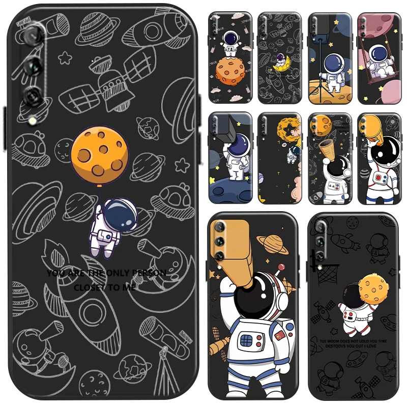 

Funny Astronaut Telescope Phone Case For Huawei Y9 Y7 Prime 2019 Y9a Y9s Y9 Y8s Y7 Y6 Y6P Y7P Y8P Cases Soft Coque