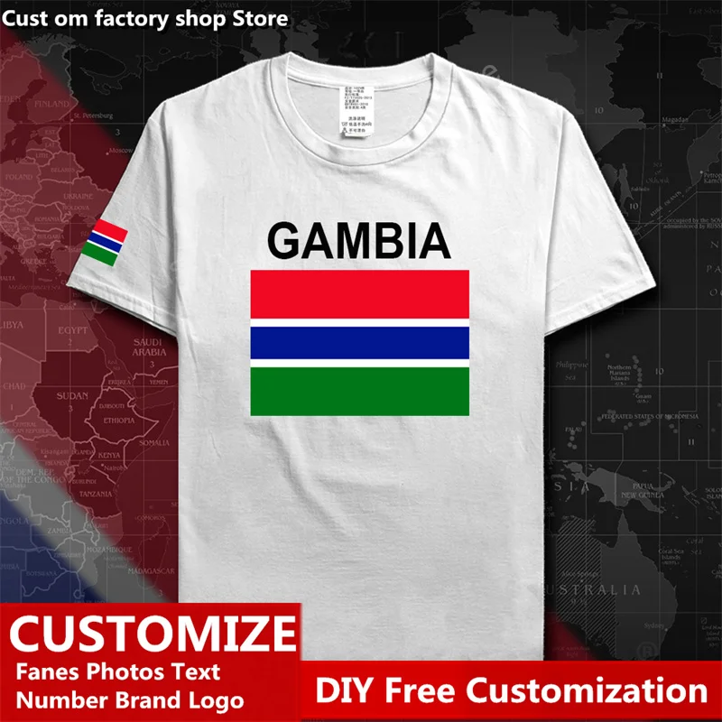 

Republic of The Gambia GMB Country T shirt Custom Jersey Fans DIY Name Number LOGO High Street Fashion Loose Casual T-shirt