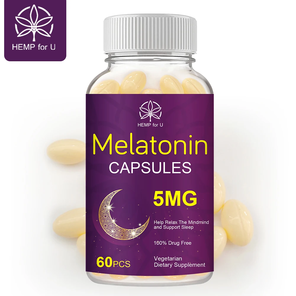 

HFU 5Mg Melatonin Capsules Help Deep Sleep Relieve Stress Anxiety Save Insomnia Improve Sleep Better for Middle-aged Elderly