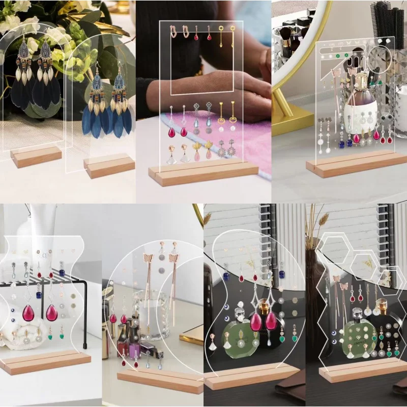 

[Home Decorations] Bt067-078 Stereo Acrylic Jewelly Display Rack Ear Studs Storage Transparent Decoration Photos on the Table Or