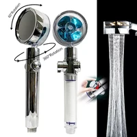 rainfall shower pressurized head adjustable 360%c2%b0spin water saving with small fan hand held spray nozzle bathroom accessories