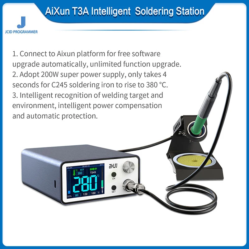 

JC AIXUN T3A T3B Intelligent Soldering Station Support T12/T245/936 Handle Soldering Iron Tips Electric Welding Iron Station