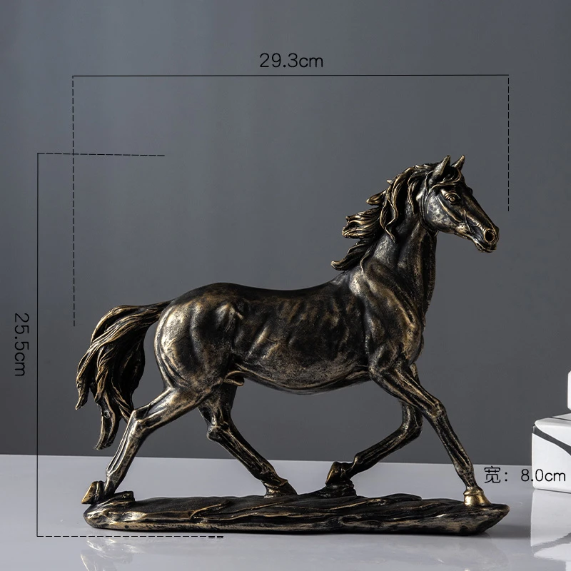 

Статуэтки для декора лошадей, полимерные ремесла, современный Настольный книжный шкаф, винный шкаф, домашний декор, украшение для гостиной