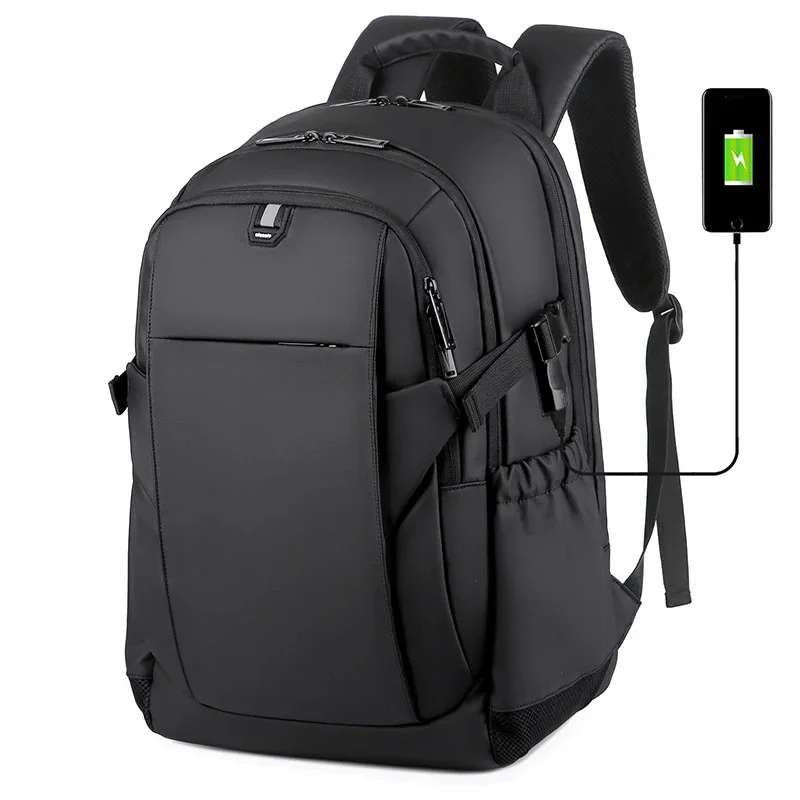 

Мужской Дорожный деловой рюкзак для ноутбука с USB-зарядкой, школьный Водонепроницаемый ранец, вместительная сумка для ноутбука