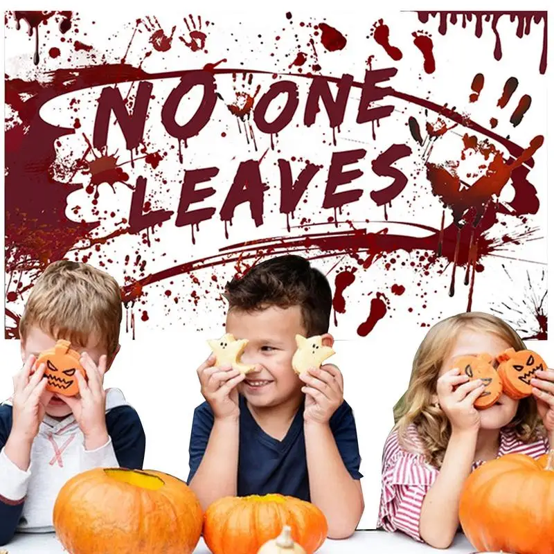 

Bloody Photo Backdrop Photography Background With Blood Splatter Halloween Party Supplies Bloody Footprints Handprints Scary
