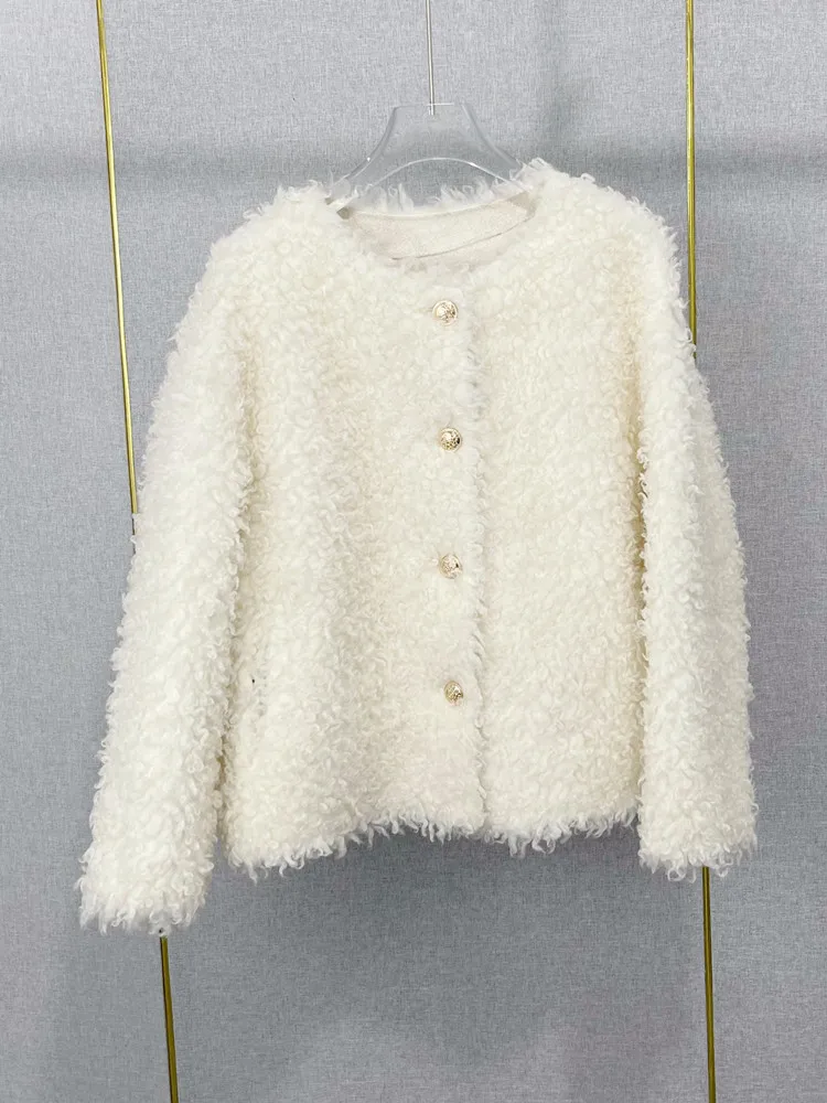 Верхняя одежда из овечьей шерсти простая темпераментная Молодежная зима 2024