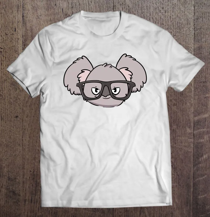 

Хипстерская модель, Милая футболка Koala со стеклом для чтения, мужские футболки, мужская рубашка, футболка оверсайз, мужская одежда