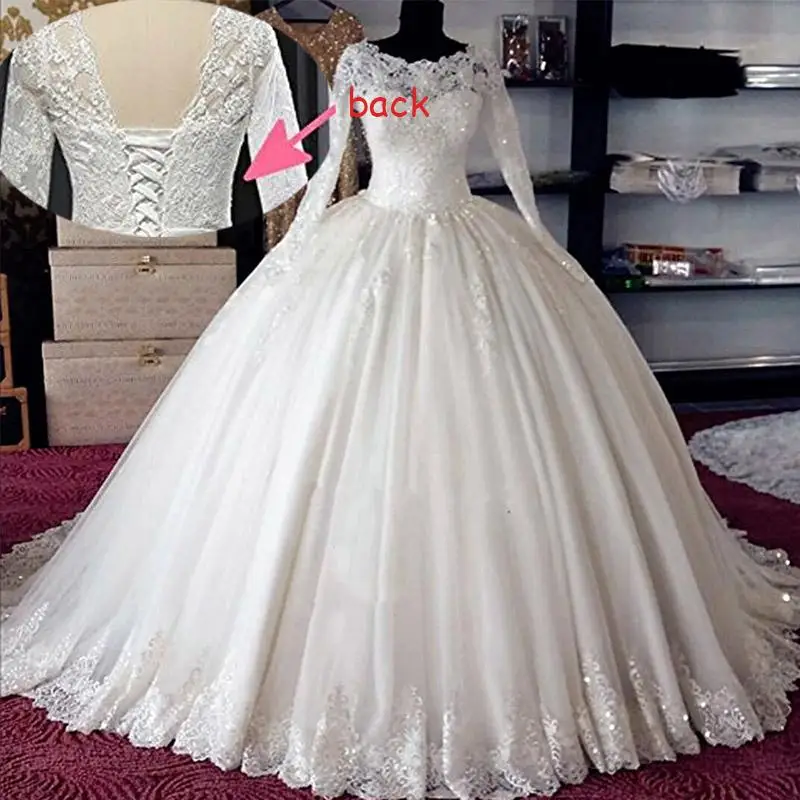 

Vinca SunnyPrincess Long Sleeve Tulle Lace Beading Wedding Dresses vestidos elegantes para mujer Romantic Bride Boho Bridal Gown