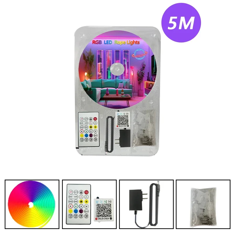 

RGB светодиодные неоновые веревочные фонари 30м