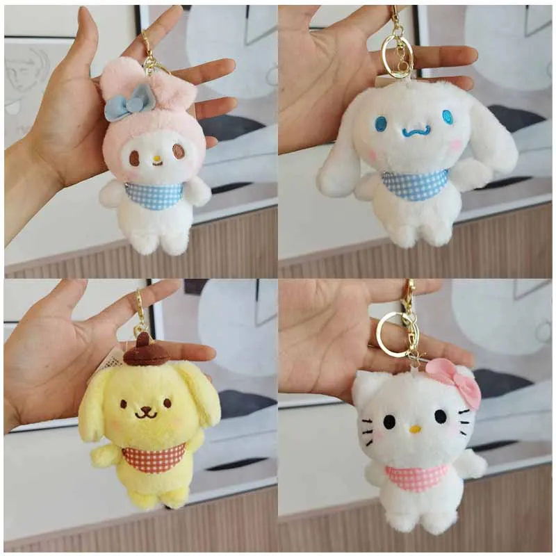 

10 см Sanrioed My Melody Cinnamoroll Kt Cat Kuromi Purin Dog мягкая плюшевая кукла кулон мультфильм аниме плюшевые игрушки брелок