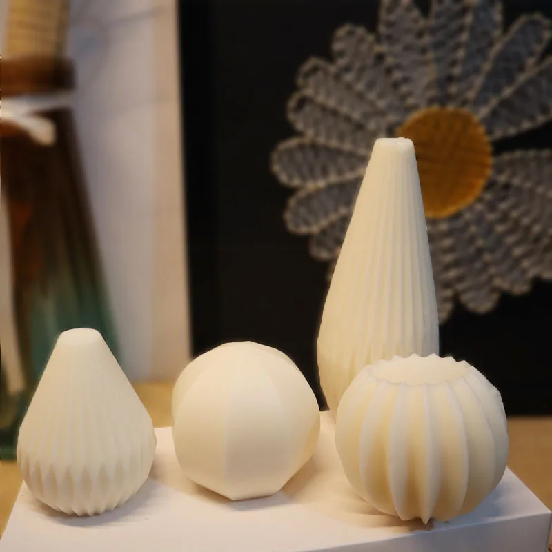 

DIY Candle Silicone mold Geometric mould 3D Pear Shape Resin Epoxy for Handmade Aromatherapy Mold Craft Mould