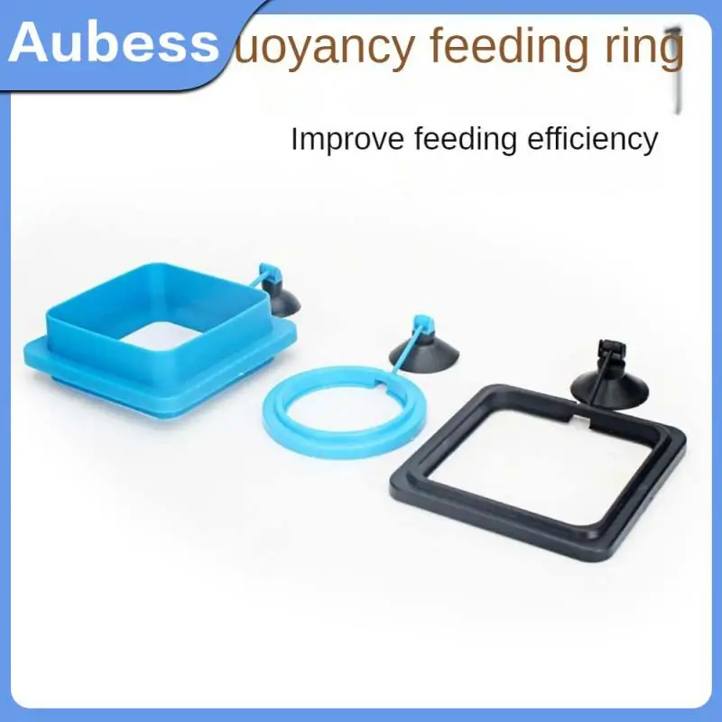 

Adjustable Feeding Ring Fish Tank Station Floating Food Tray Feeder Square Circle Accessory Fish Food Feeder Suction Cup Black