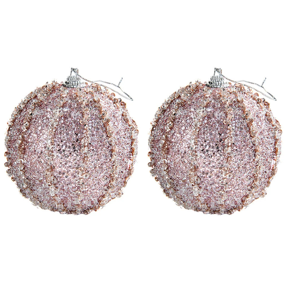 2 шт. 8 см подвесные шары для рождественской елки расшитые блестками блестящий