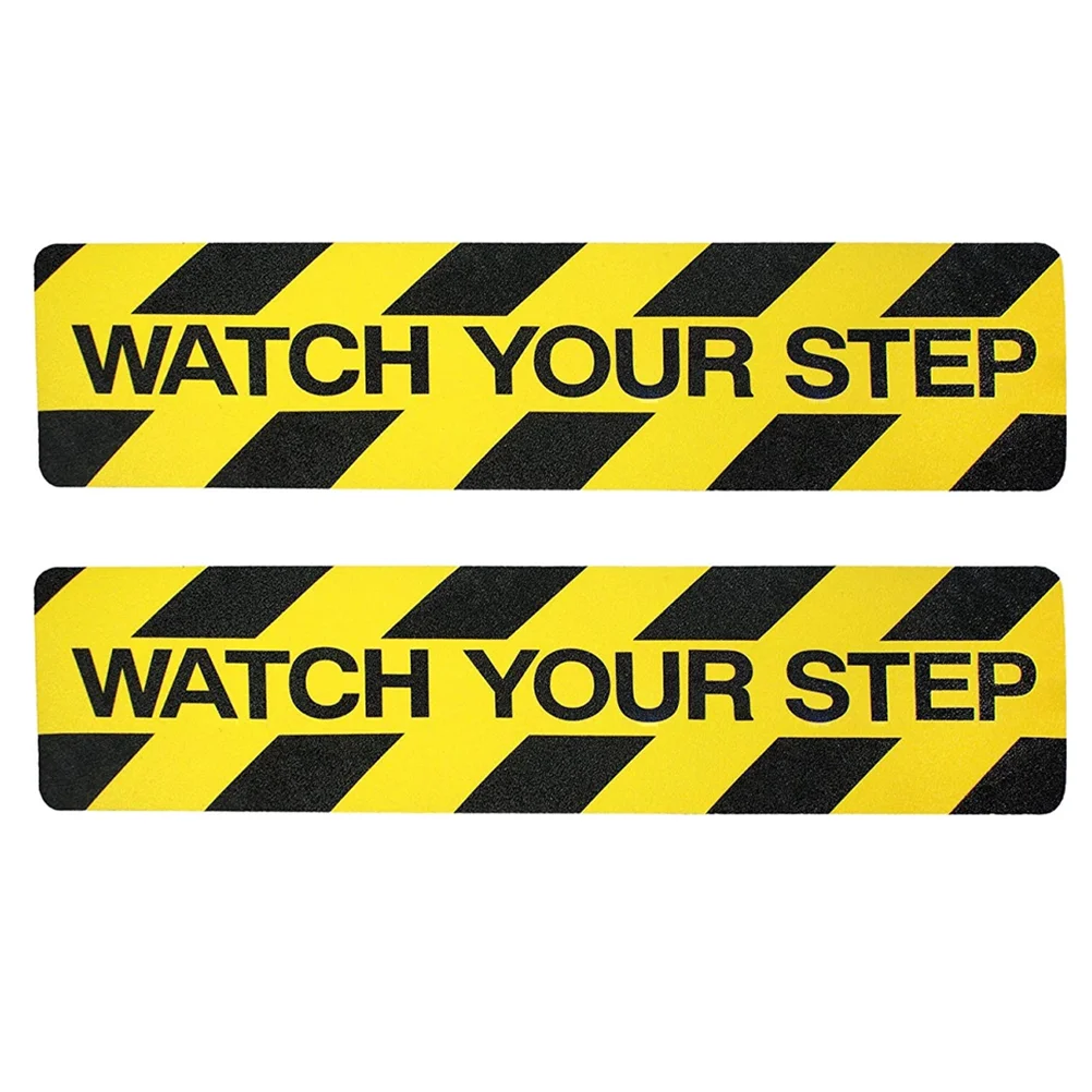 

2 Pcs Adhesive Tape Wet Floor Warning Decals Caution Slippery When Signs Sticker