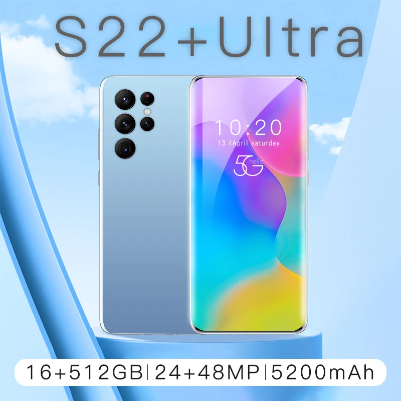 

Новинка 2022, смартфон глобальная версия S22 Ultra, 6,8 дюйма, 16 ГБ + 512 ГБ, сотовые телефоны, 5200 мАч, Android, смартфон с разблокировкой