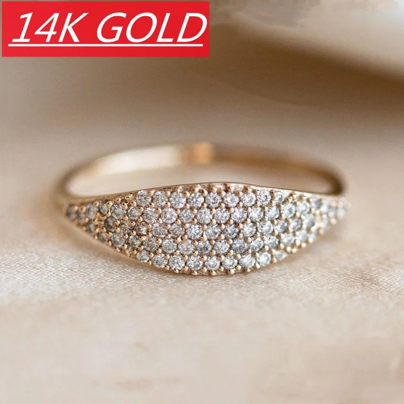 

Luxury Fashion 14K Gold Women Wedding Rings for Women Classic Inlaid Cubic Oval Zirconia Engagement Ring Bridal Jewelry