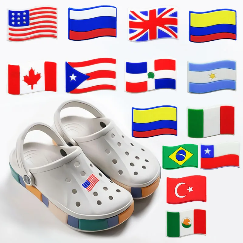 Подвески для обуви из ПВХ с национальным флагом 1 шт. |